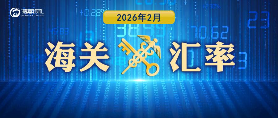 捷嘉 · 关注 | 2026年2月海关适用汇率